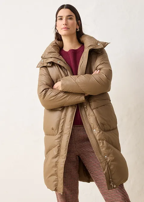 Piumino lungo idrorepellente con piume riciclate, bonprix