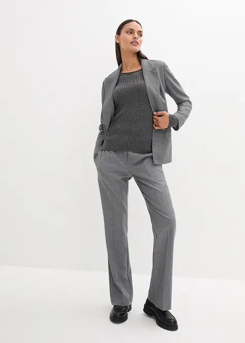 Maglione a costine in lana merino, bonprix