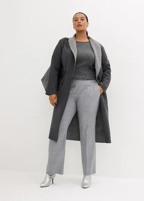 Maglione a costine in lana merino, bonprix