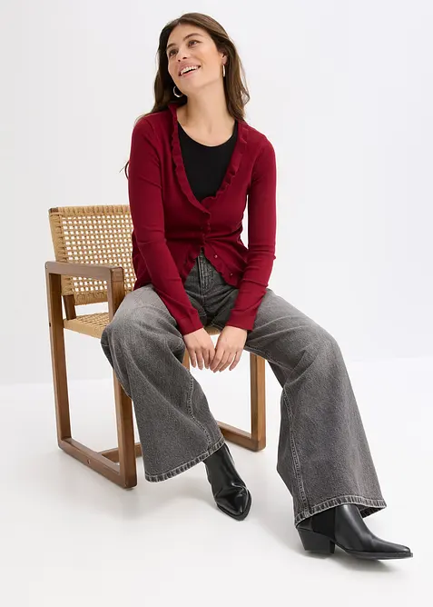 Cardigan in filato fine di misto viscosa fluente, bonprix