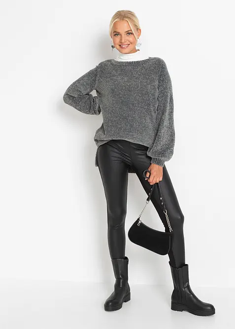 Maglione lungo in ciniglia, bonprix