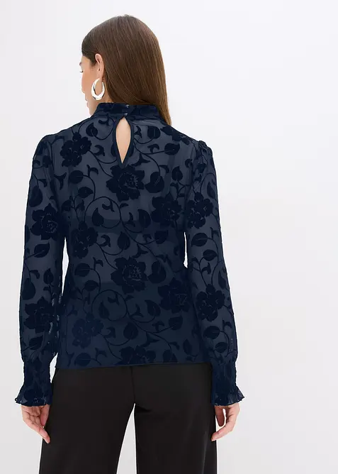 Maglia a maniche lunghe leggermente trasparente, bonprix