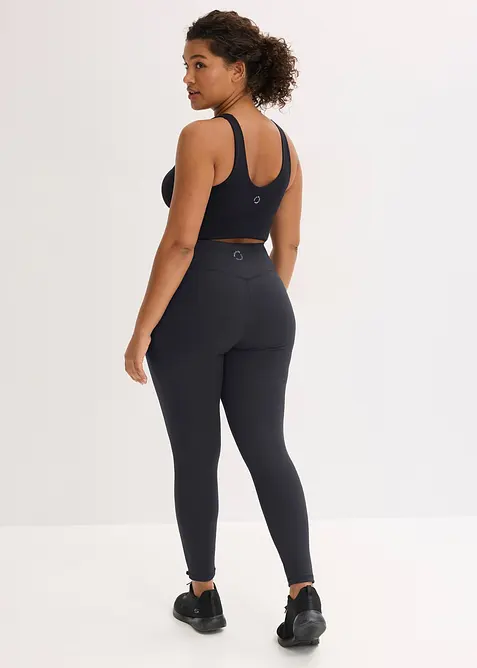 Leggings sportivi modellanti in tessuto sostenuto dalla mano simile al cotone, bonprix