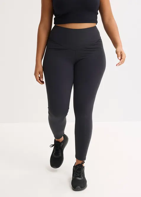 Leggings sportivi modellanti in tessuto sostenuto dalla mano simile al cotone, bonprix