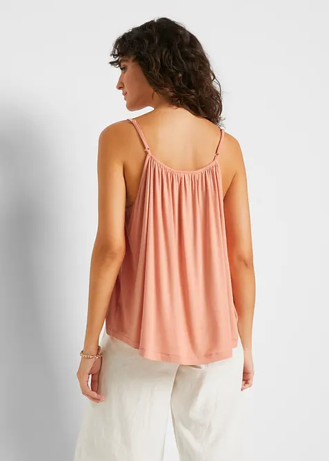 Top con spalline sottili in viscosa fluente, bonprix
