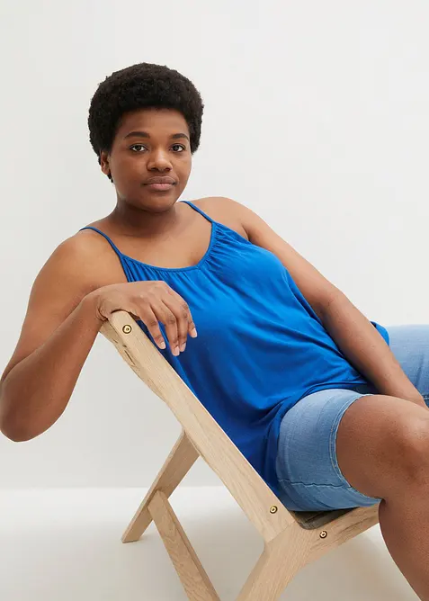 Top con spalline sottili in viscosa fluente, bonprix