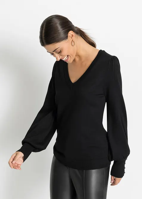 Maglione in filato fine misto viscosa, bonprix