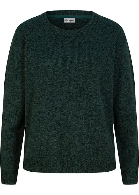 Maglione melange con scollo rotondo, bonprix