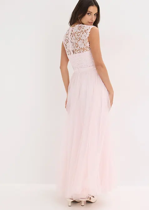 Abito da sera con pizzo e gonna in tulle fine, bonprix