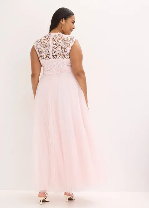 Abito da sera con pizzo e gonna in tulle fine, bonprix