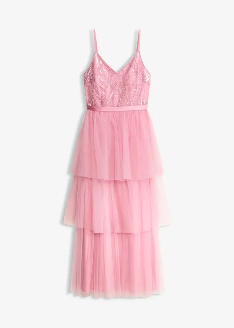 Abito da sera con pizzo e gonna in tulle fine, bonprix