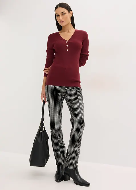 Maglione a coste con viscosa, bonprix