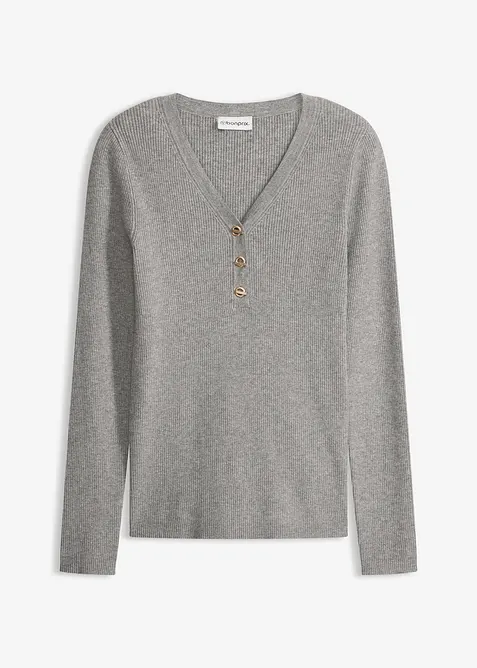 Maglione a coste con viscosa, bonprix