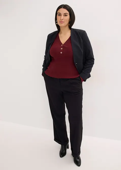 Maglione a coste con viscosa, bonprix