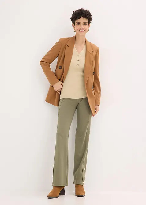 Maglione a coste con viscosa, bonprix