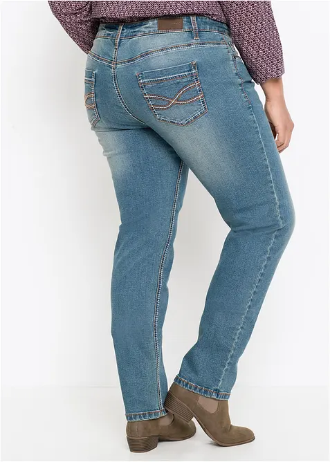 Jeans elasticizzati straight, vita media, bonprix