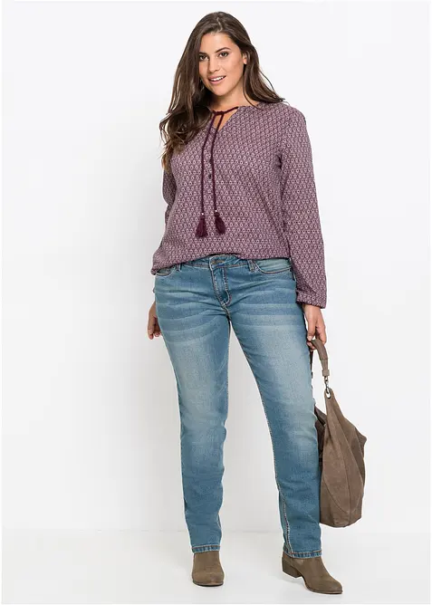 Jeans elasticizzati straight, vita media, bonprix