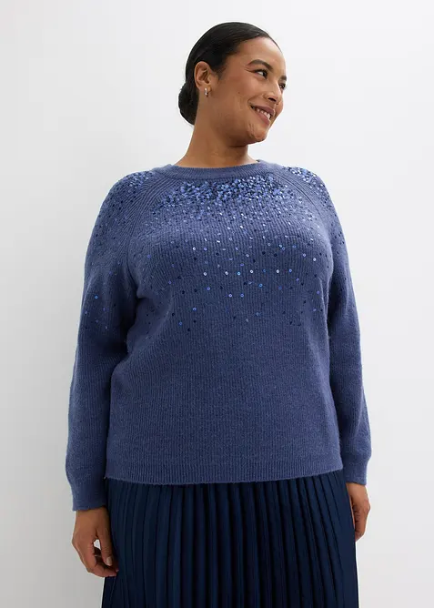 Maglione con paillettes, bonprix