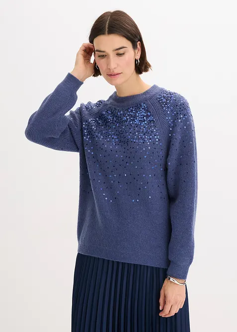 Maglione con paillettes, bonprix