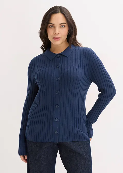 Maglia a coste in misto viscosa fluido, bonprix