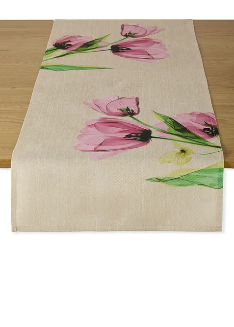 Runner tavolo con tulipani stampati, bonprix