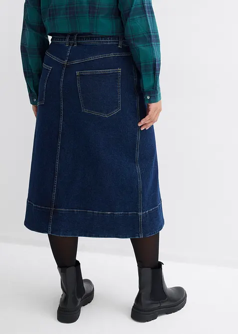 Gonna midi di jeans con bottoni, bonprix