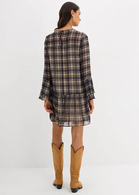 Abito in chiffon con volant, bonprix