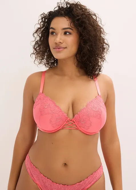 Reggiseno con coppe preformate e pizzo floreale, bonprix