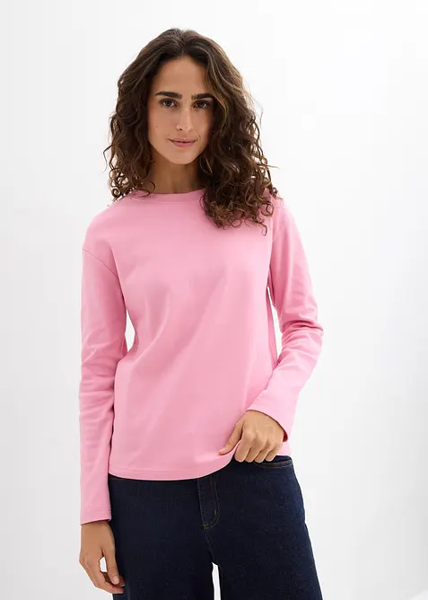 Maglia a maniche lunghe in puro cotone biologico pesante, bonprix