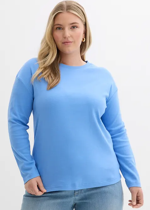 Maglia a maniche lunghe in puro cotone biologico pesante, bonprix