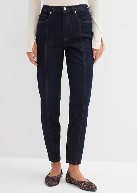 Mom jeans elasticizzati, vita alta, bonprix