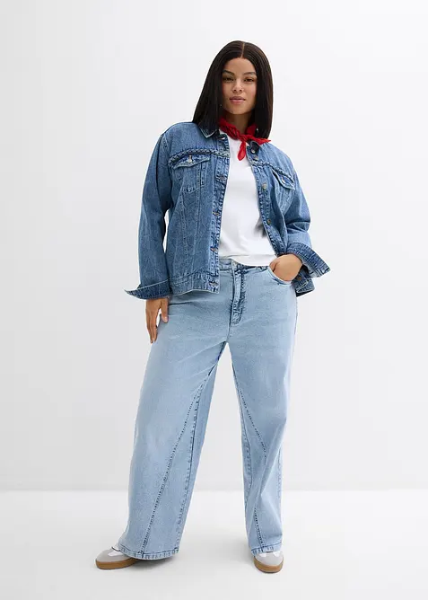 Giacca di jeans con dettaglio intrecciato, bonprix