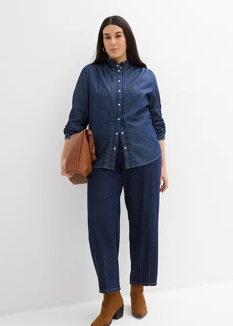Camicia in jeans di cotone biologico con volant, bonprix