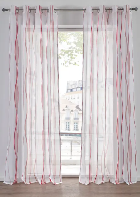 Tenda trasparente con fantasia ondulata (pacco da 1), bonprix