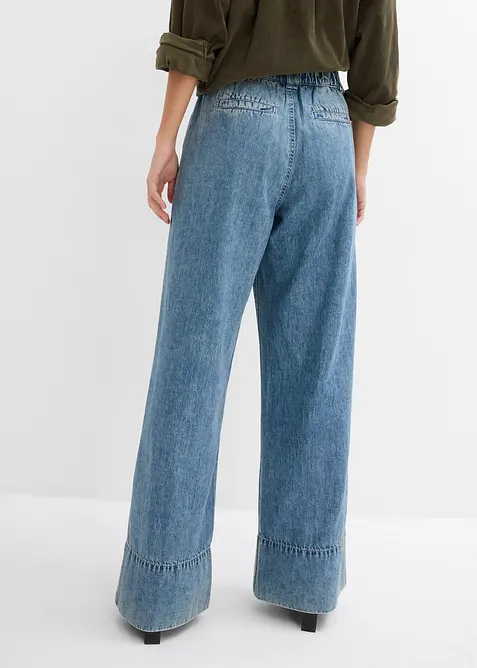 Jeans wide leg, a vita alta, bonprix