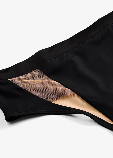 Perizoma a vita alta con inserti trasparenti, bonprix