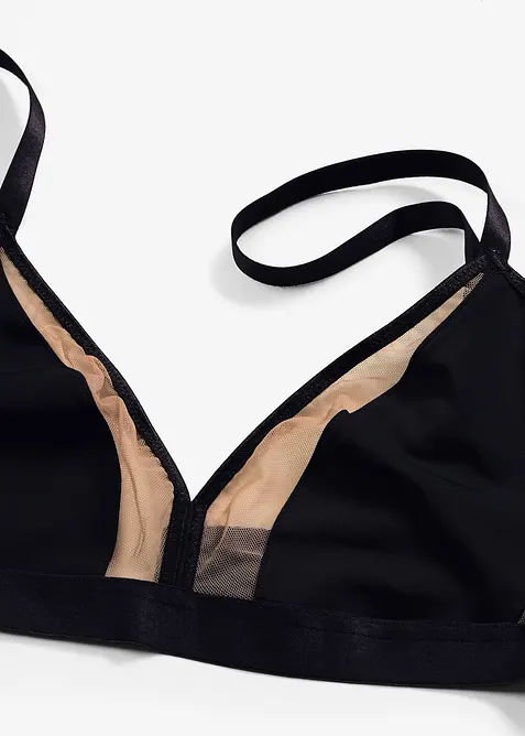 Bralette senza ferretto con inserti trasparenti, bonprix