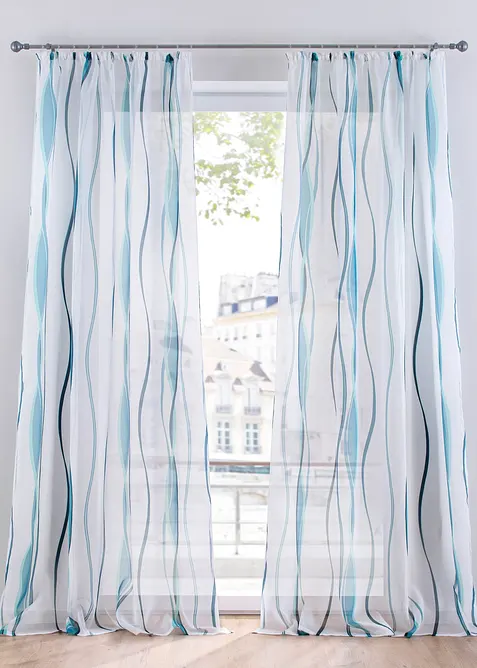Tenda trasparente con fantasia ondulata (pacco da 1), bonprix