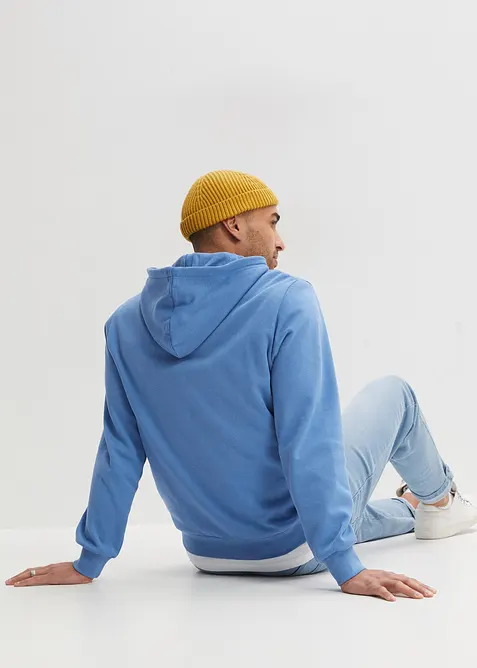 Felpa con zip e cappuccio regular fit, bonprix