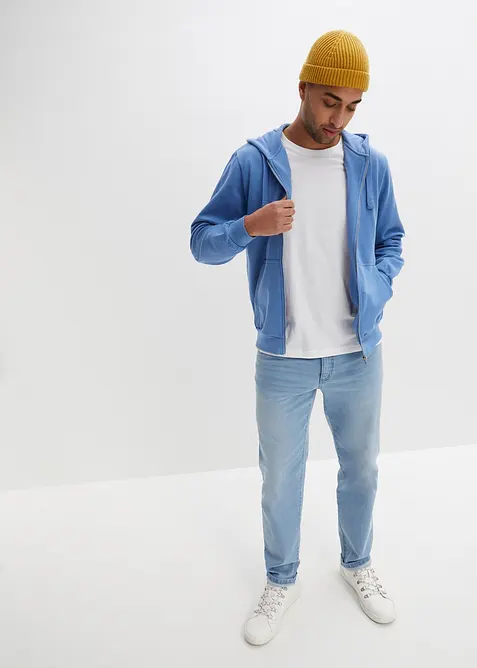 Felpa con zip e cappuccio regular fit, bonprix