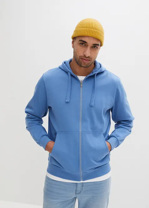 Felpa con zip e cappuccio regular fit, bonprix
