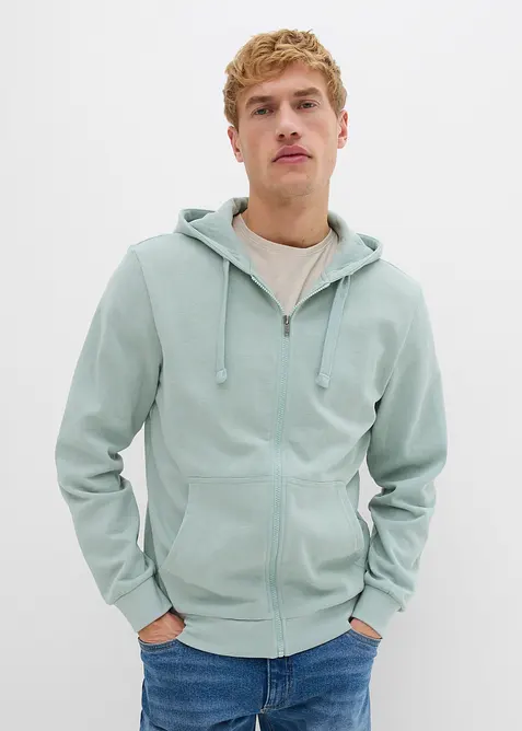 Felpa con zip e cappuccio regular fit, bonprix