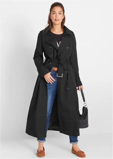 Trench lungo con cintura, bonprix