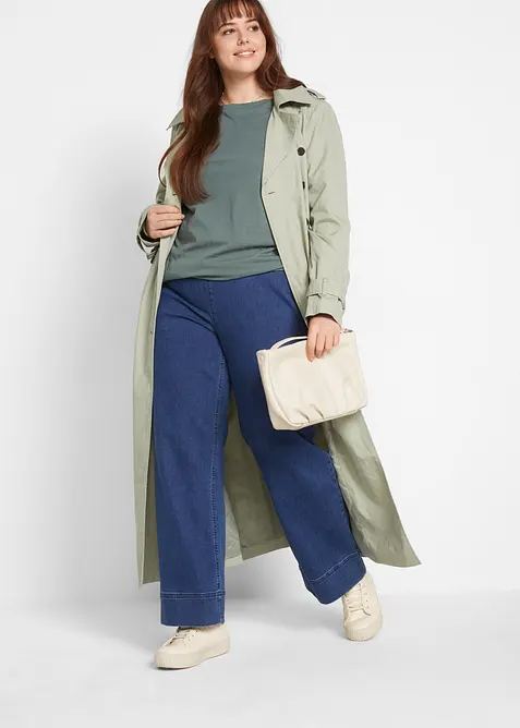 Maglia lunga con scollo rotondo e maniche lunghe  (pacco da 5), bonprix