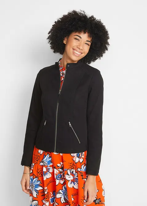 Giacca in twill di cotone con inserti laterali elasticizzati, bonprix