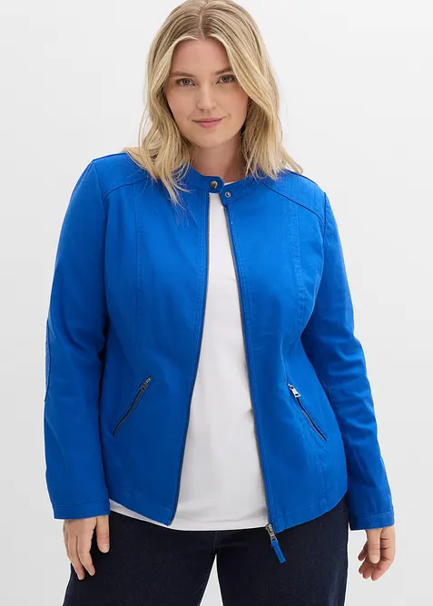 Giacca in twill di cotone con inserti laterali elasticizzati, bonprix