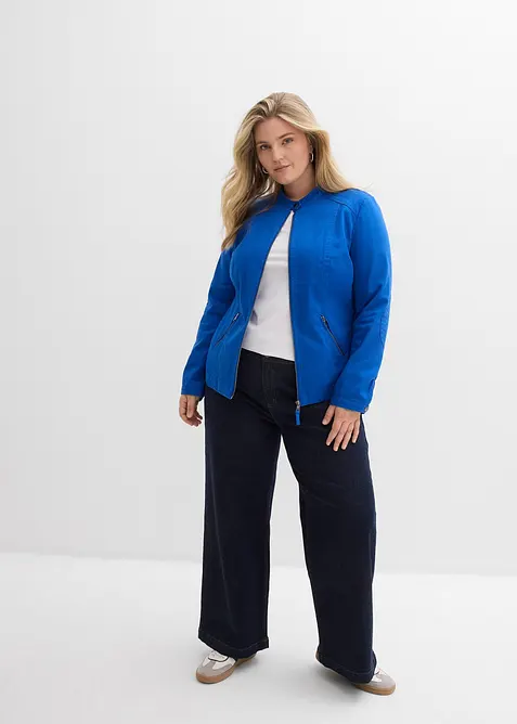 Giacca in twill di cotone con inserti laterali elasticizzati, bonprix