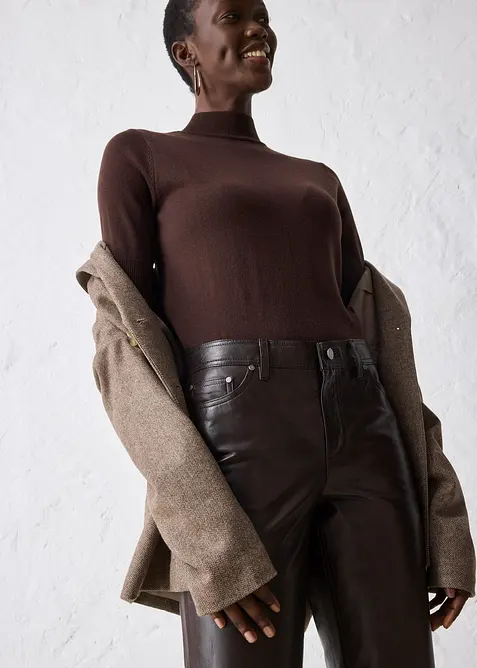 Pantaloni in nappa d'agnello, bonprix