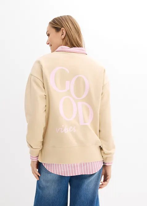 Felpa oversize in cotone biologico, bonprix