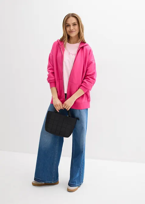 Felpa con zip e cappuccio, bonprix